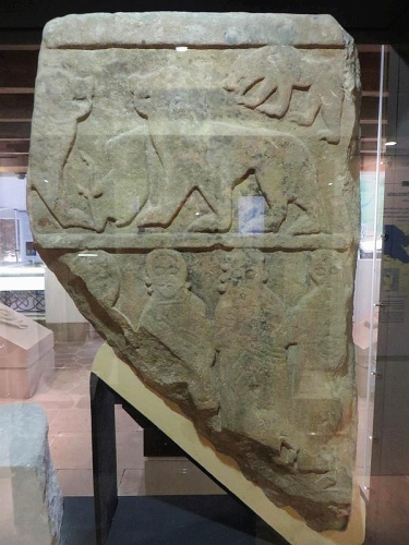 Fragmentary sculptured stone Tarbat 4 at the Tarbat Discovery Centre
