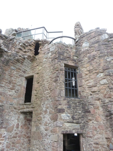 Inner face of the stairwell of the ruined new keep at Urquhart Castle