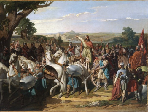 Bernardo Blanco y Pérez, "El rey Don Rodrigo arengando a sus tropas en la batalla de Guadalete", Madrid, Museo del Prado, P003331