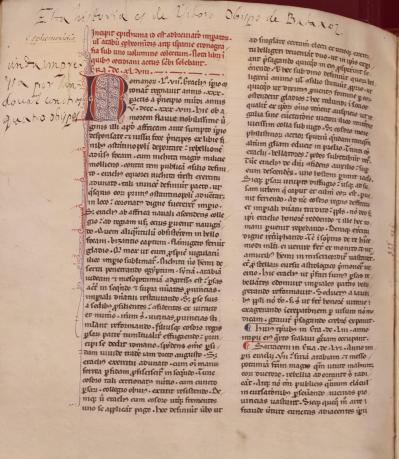 Opening of the Chronicle of 754 in its oldest surving copy, Madrid, Biblioteca Universidad Complutense, Fondo histórico, MS 134 fo. 59v