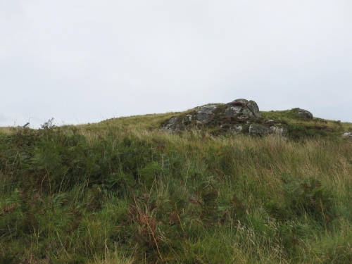 The lower rampart of Dunadd fort, seen from the ascent