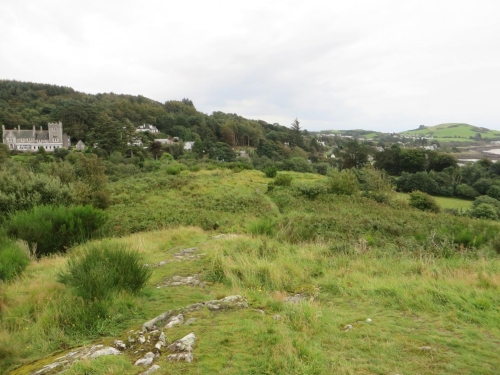 View north-east from the platform edge of the Mote of Mark hillfort