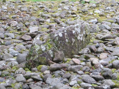 Central upright in the middle of one of the Temple Wood cairns, Kilmartin