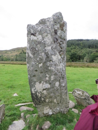 Cup-marked standing stone at Nether Largie