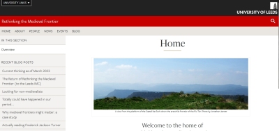 Screenshot of the homepage for the Rethinking the Medieval Frontier project