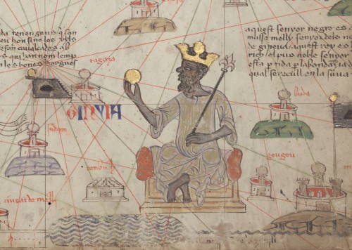 Mansa Mūsā I depicted in the so-called Catalan Atlas
